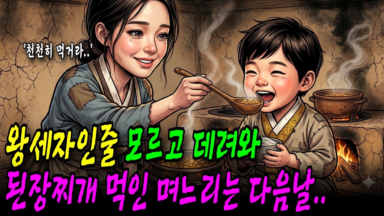 왕세자인줄 모르고 천재 꼬마를 숨긴뒤 된장찌개를 끓여 먹인 가난한집 지혜로운 과부 며느리, 얼마 뒤 궁의 수라간이 뒤집어지는데..