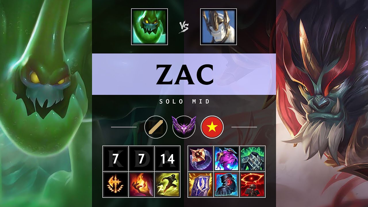 Zac Mid vs Galio - VN Master Patch 25.10
