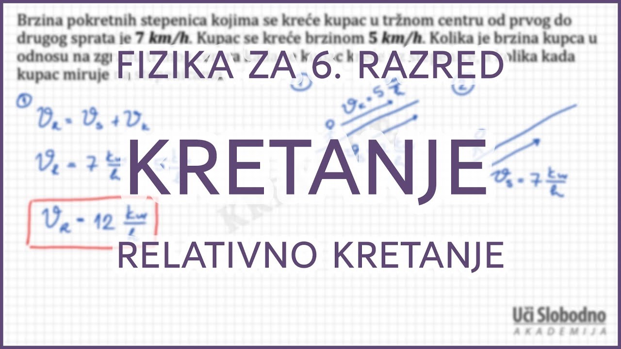 Relativno kretanje - Zadatak 5 | Fizika za 6. razred