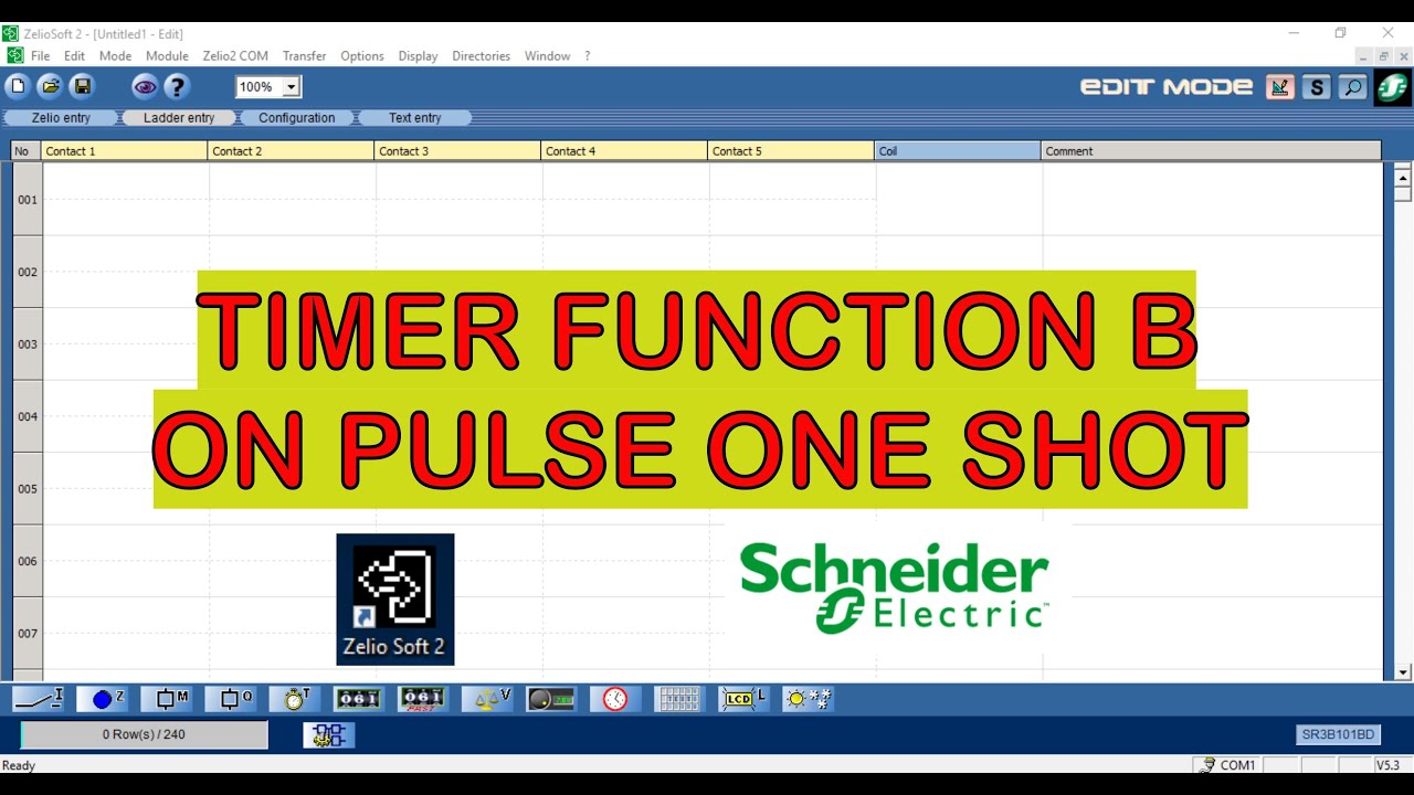 Tutorial Timer Function B : On Pulse One Shot - Zelio Soft 2