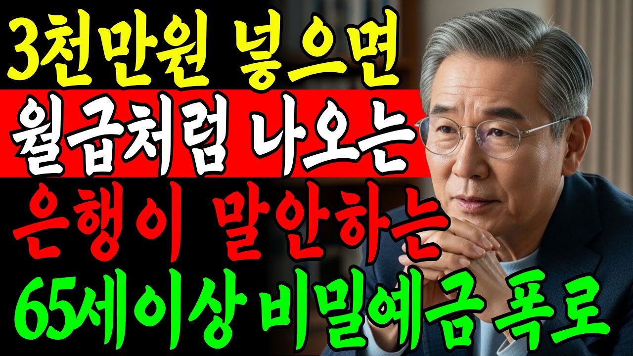 은행에서 먼저 알려주지 않는 노후 고금리 예금 용돈처럼 현금흐름｜65세 이상만 가능한 '비밀 예금' 공개ㅣ노후지혜ㅣ생활정보ㅣ노후복지ㅣ오디오북ㅣ백세복TV