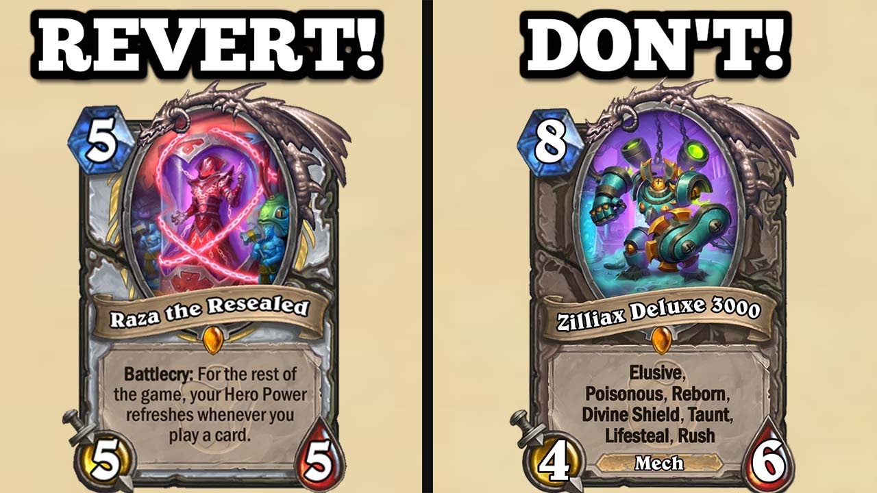 Which cards should be REVERTED when they leave Standard?