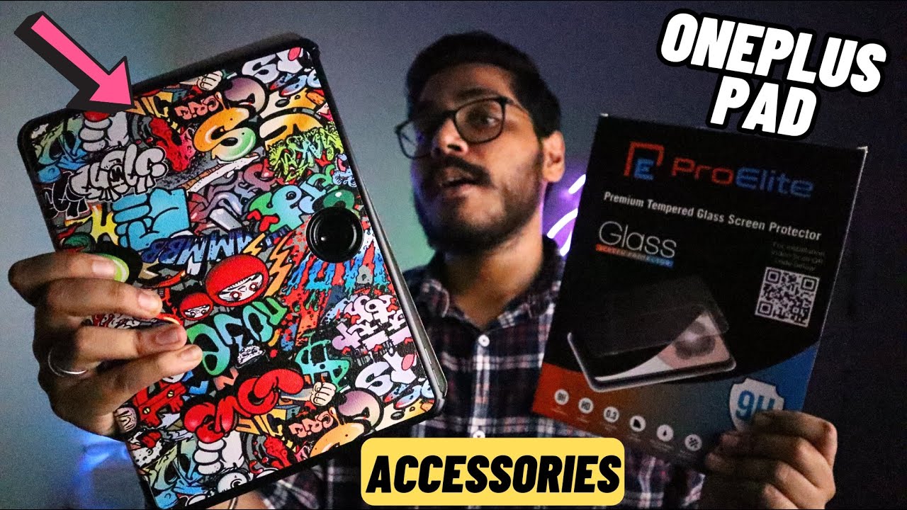 Best OnePlus Pad Tempered Glass and Flip Cover Under Rs 500🔥 | Amazing Accessories for OnePlus Pad😍