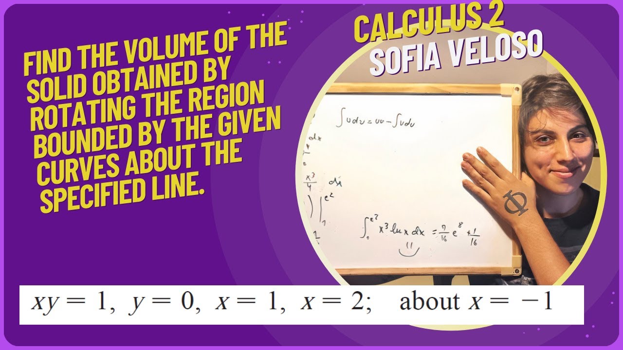 6.2.16 Find the volume of the solid obtained by rotating xy =1, y =0, x =1, x =2 about x = -1