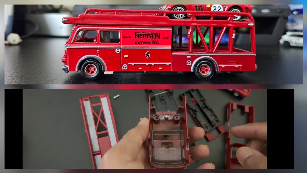 Hot Wheels Team transport Ferrari 250 GTO and RN2 Bartoletti - Detailed look and disassembly