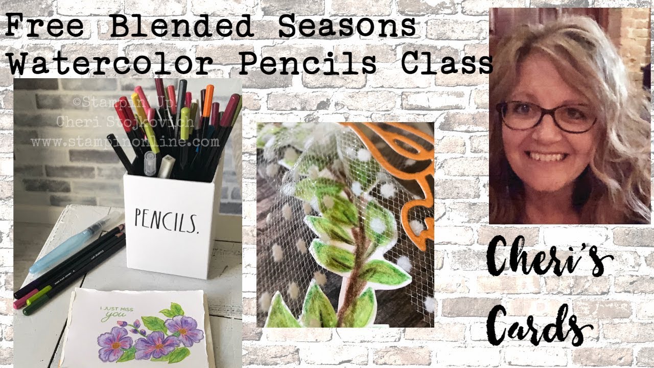 Free Blended Seasons Watercolor Pencils Class with Free Stamp Pad
