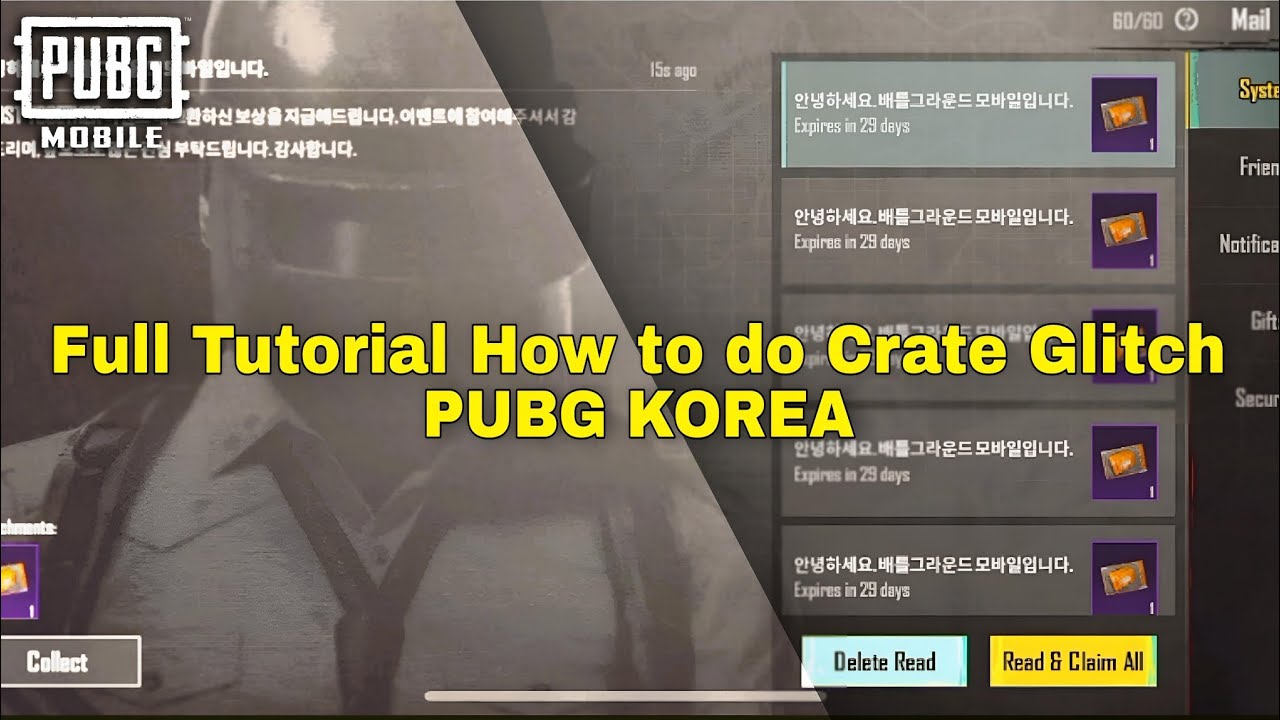 PUBG KR CRATE OPENING FULL TUTORIAL HOW TO DO CARATE GLITCH PUBG MOBILE KOREA 🔥