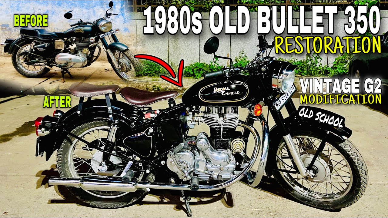 Old 1980s Model Bullet Standard 350 Restoration || Old Bullet Convert Into Vintage G2 Model Bullet