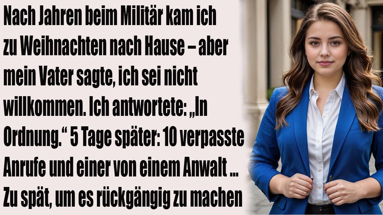 Nach Jahren im Militär kam ich zu Weihnachten heim – doch Tage vorher schrieb mein Vater…