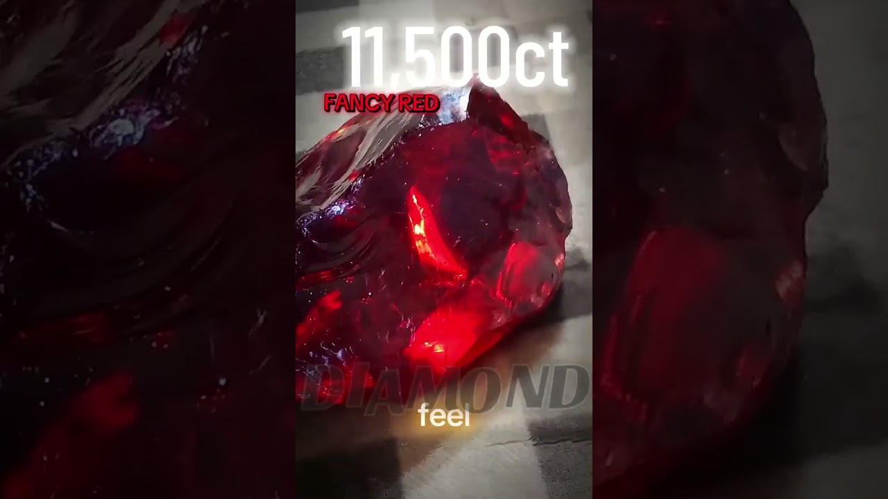 11,500ct RAW RARE CRIMSON FIRE RED DIAMOND.  LARGEST RED DIAMOND. LARGEST FANCY COLOR DIAMOND .