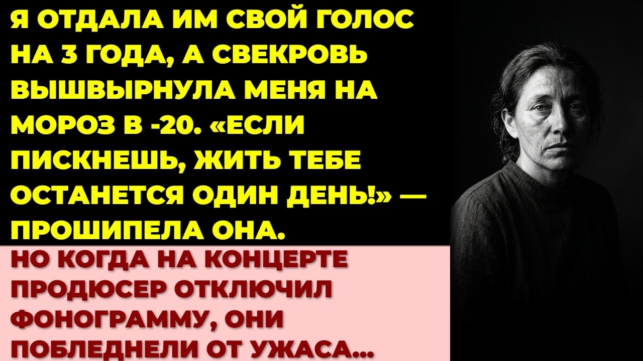 3 года я пела за золовку из кладовки, а меня вышвырнули в -20. Но на концерте микрофон включили…