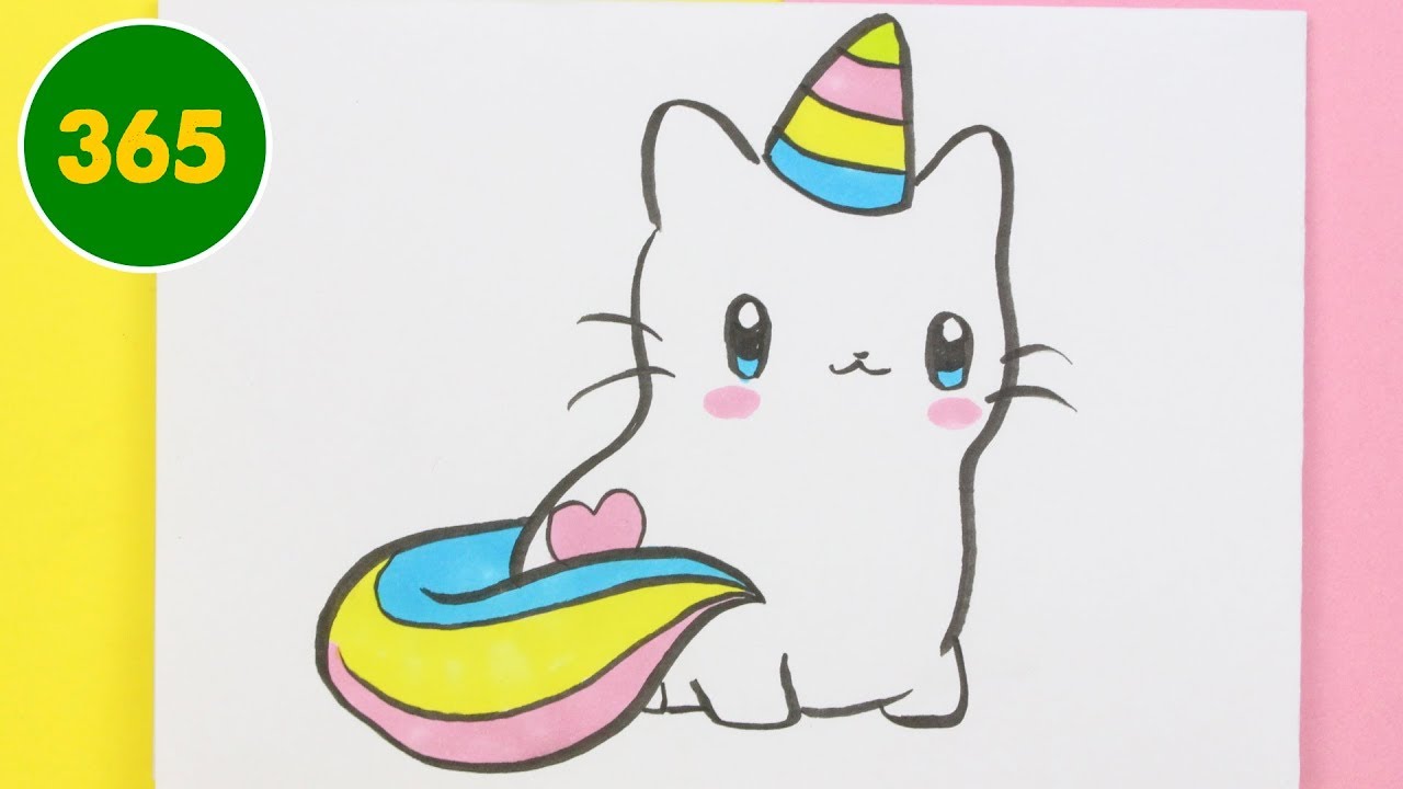 COME DISEGNARE Gatto Unicorno Kawaii - Come disegnare unicorno