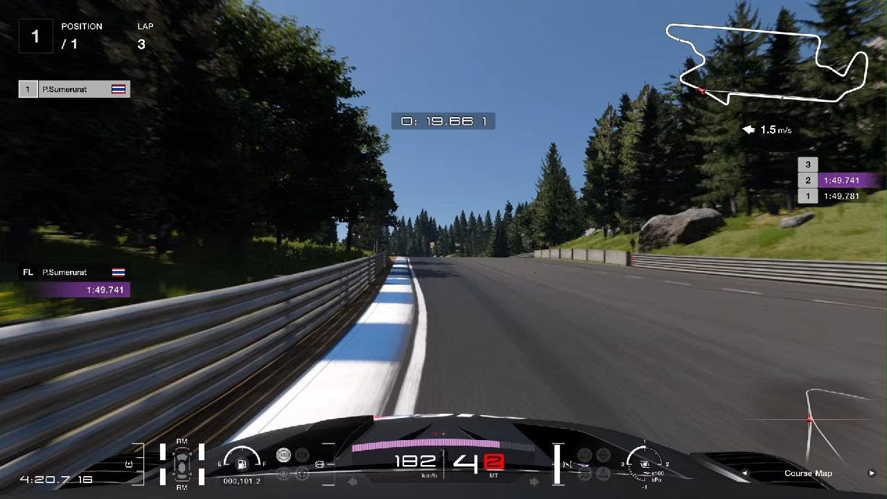Gt7 | Daily Race Trial Mountain Reverse Gr3 Hotlap (1:49.491) | Top 100 of the world