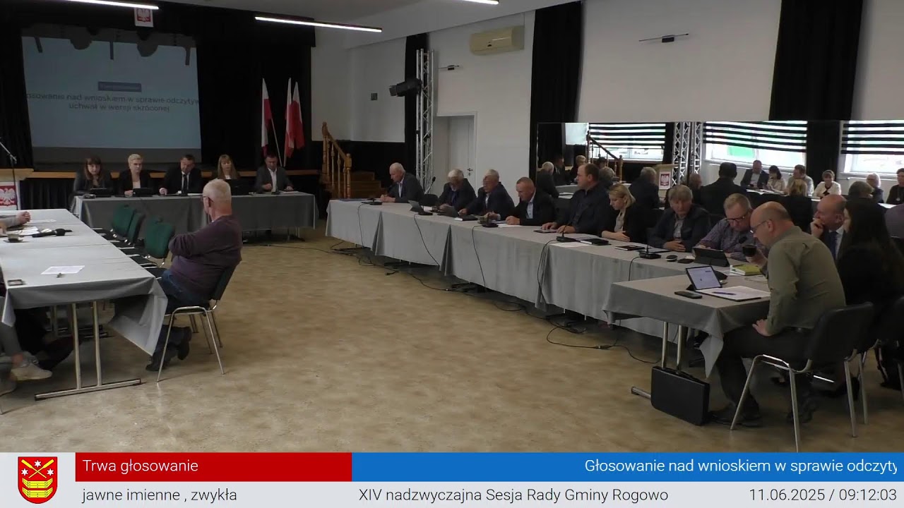 XIV (Zwołana w trybie nadzwyczajnym) Sesja Rady Gminy Rogowo z dnia 11 czerwca 2025 r.