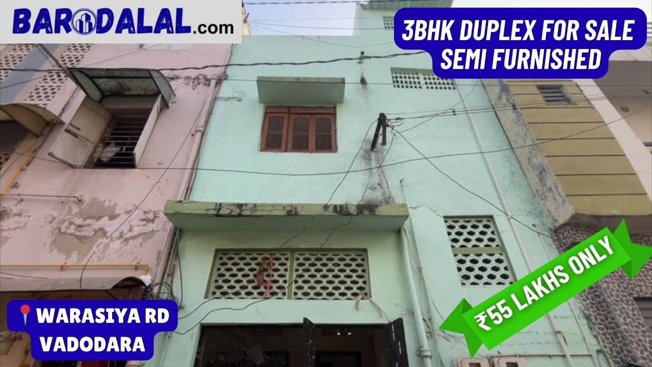 Semi furnished 3bhk duplex in vadodara, near fatepura char rasta, lokmanya society