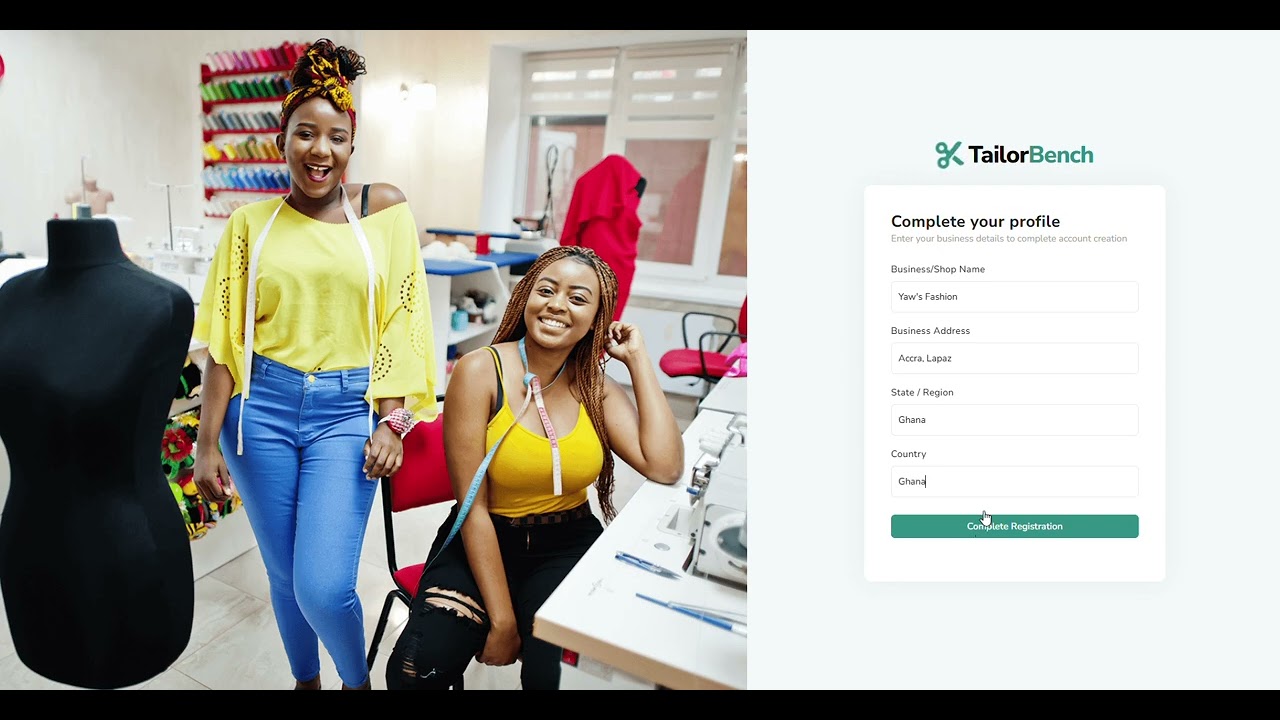 How to Sign Up on Tailorbench | Step-by-Step Guide (Desktop) - 01