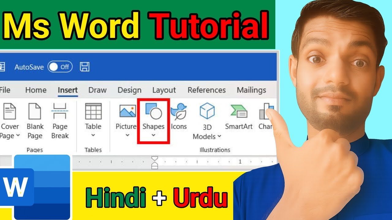 MS Word Shapes ka Use | Insert Shapes in MS Word | MS Word Tutorial in Hindi & Urdu