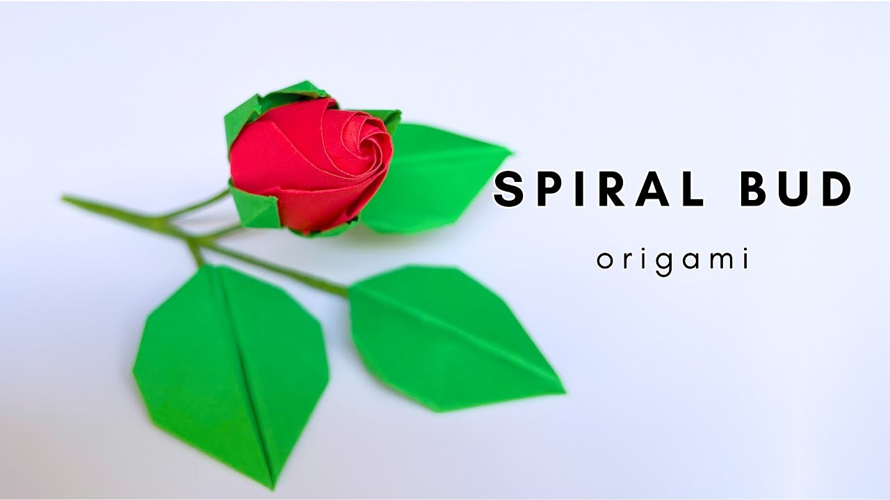 🌸 Origami Flower: SPIRAL BUD | Beautiful Paper Flower Tutorial