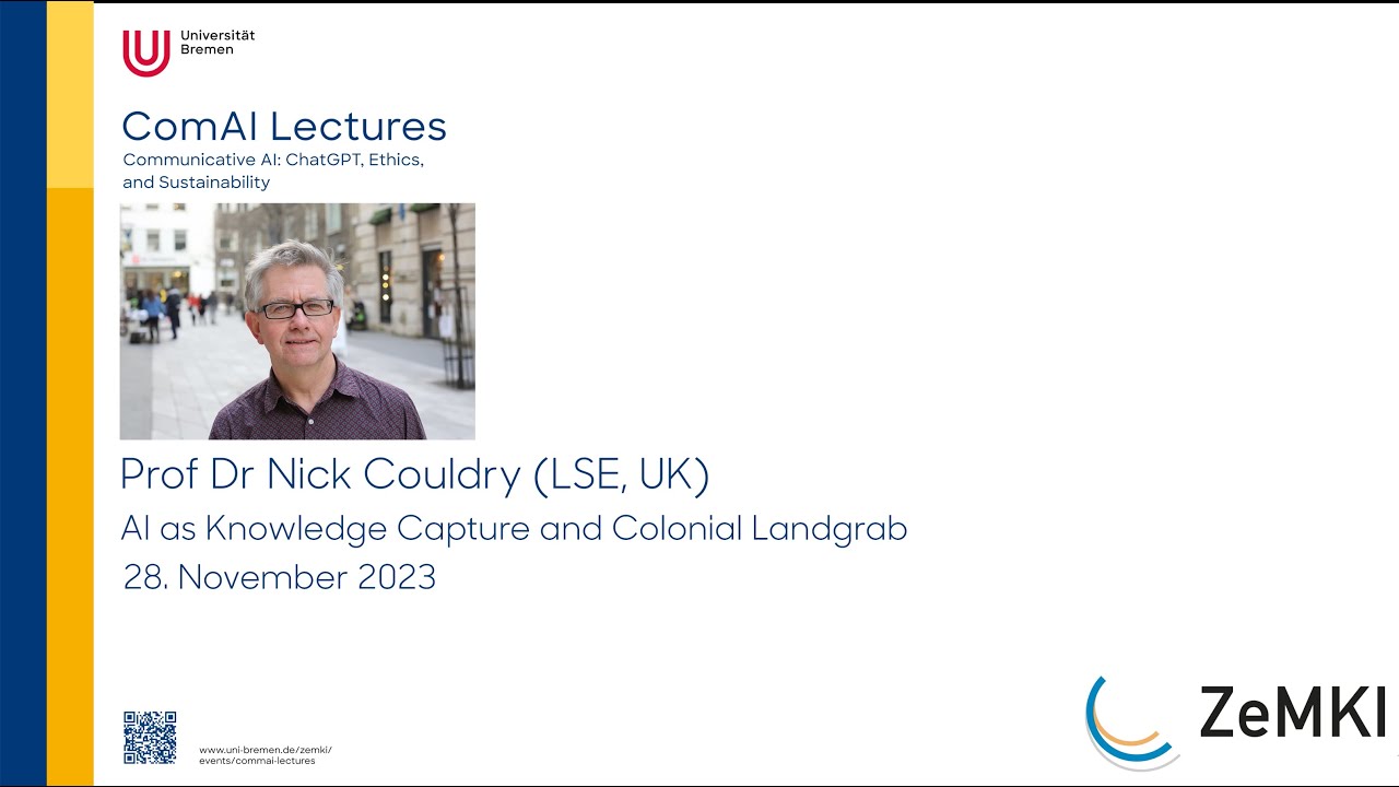 Communicative AI-Lecture with Prof. Dr. Nick Couldry: