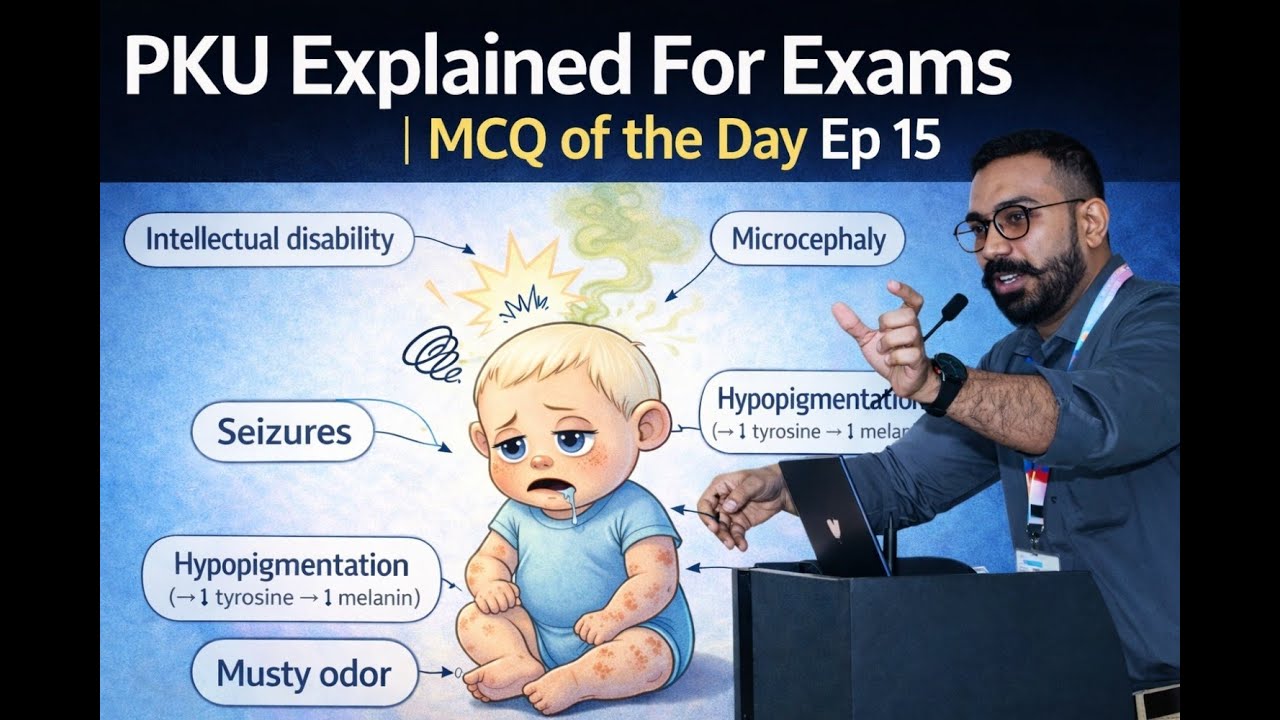 Phenylketonuria for Exams - LAT1 Transporter, BH₄ Deficiency | USMLE / NEET ep -15 mcq of the day