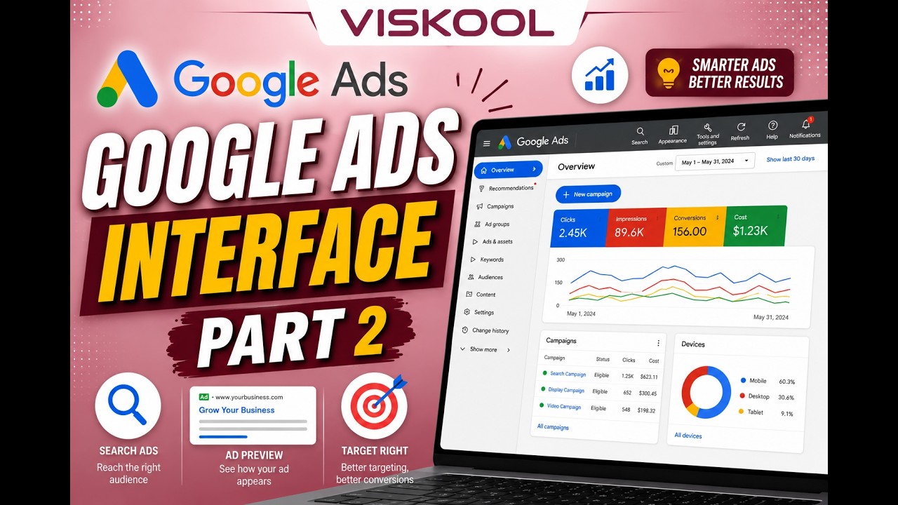 Google Ads Interface Tutorial 2026 | Complete Dashboard Walkthrough | Part 2