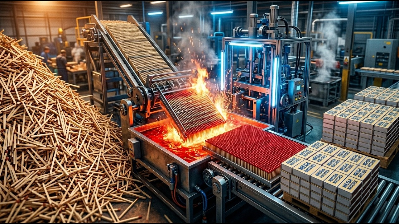 Inside a High-Tech Matchstick Factory | How Matches Are Made From Poplar Wood [Full Process]