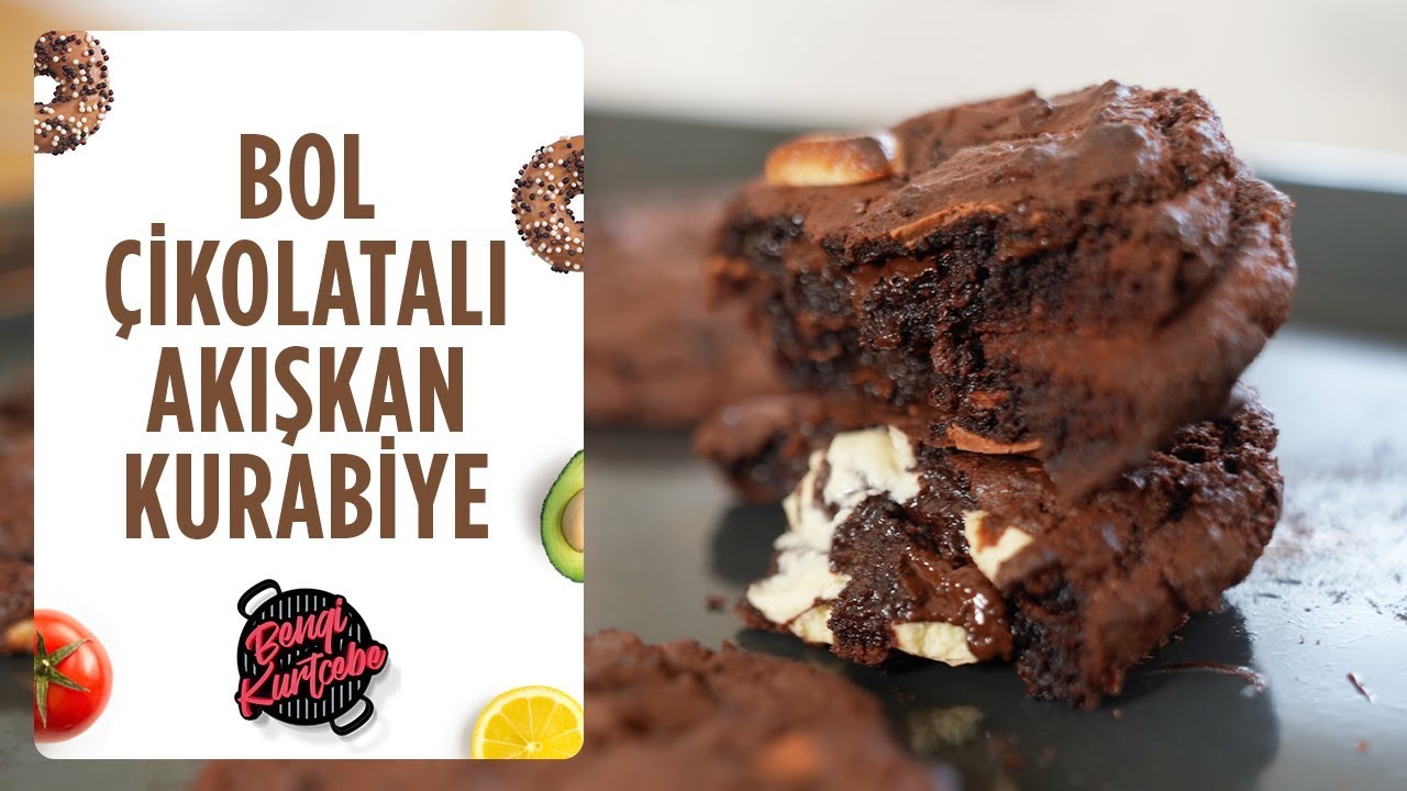 Bol Çikolatalı Akışkan Kurabiye Tarifi | 3 Çikolatalı Kurabiye