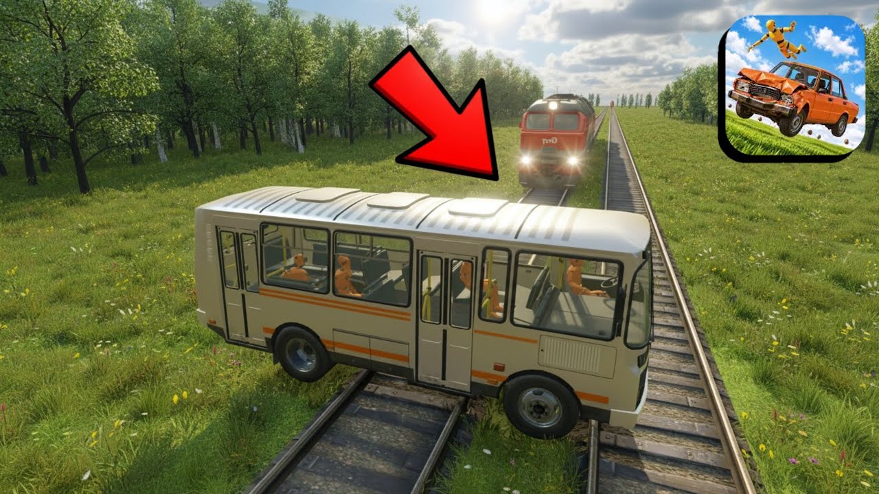 😱 CARS VS NEW TRAIN | VAZ CRASH TEST SIMULATOR 2