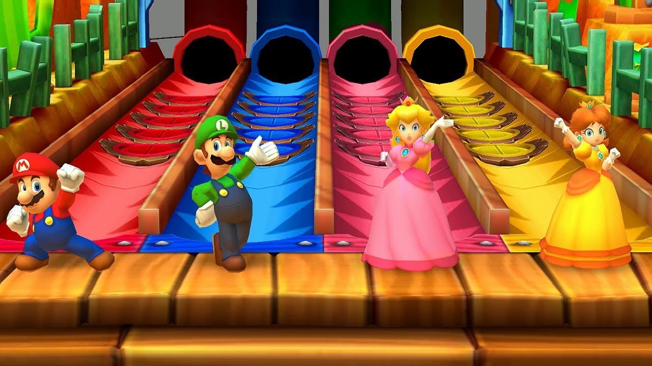 Mario Party Star Rush MiniGames - Mario Vs Luigi Vs Peach Vs Daisy (Master CPU)