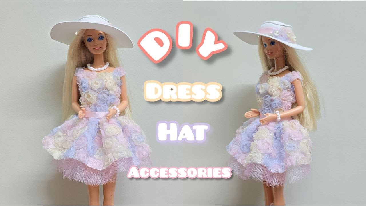 sewing dress for doll 👗🌸 | Beaded accessories 💍|  easy tutorial