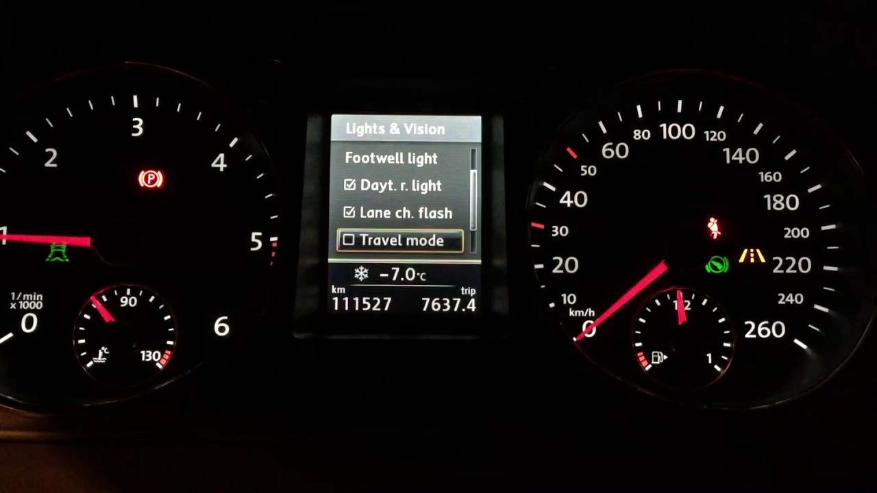 VW Passat B7 MFT menu settings