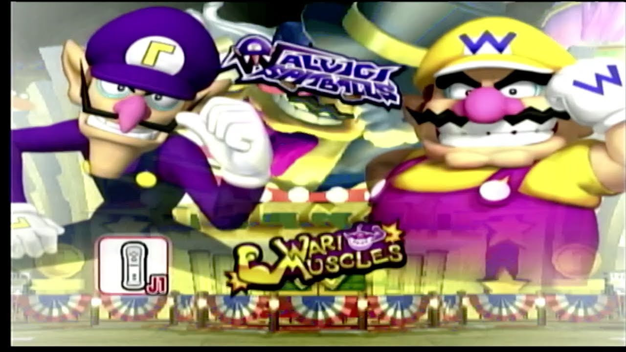 Mario Super Sluggers: Waluigi Spitballs vs Wario Muscles Gameplay HD