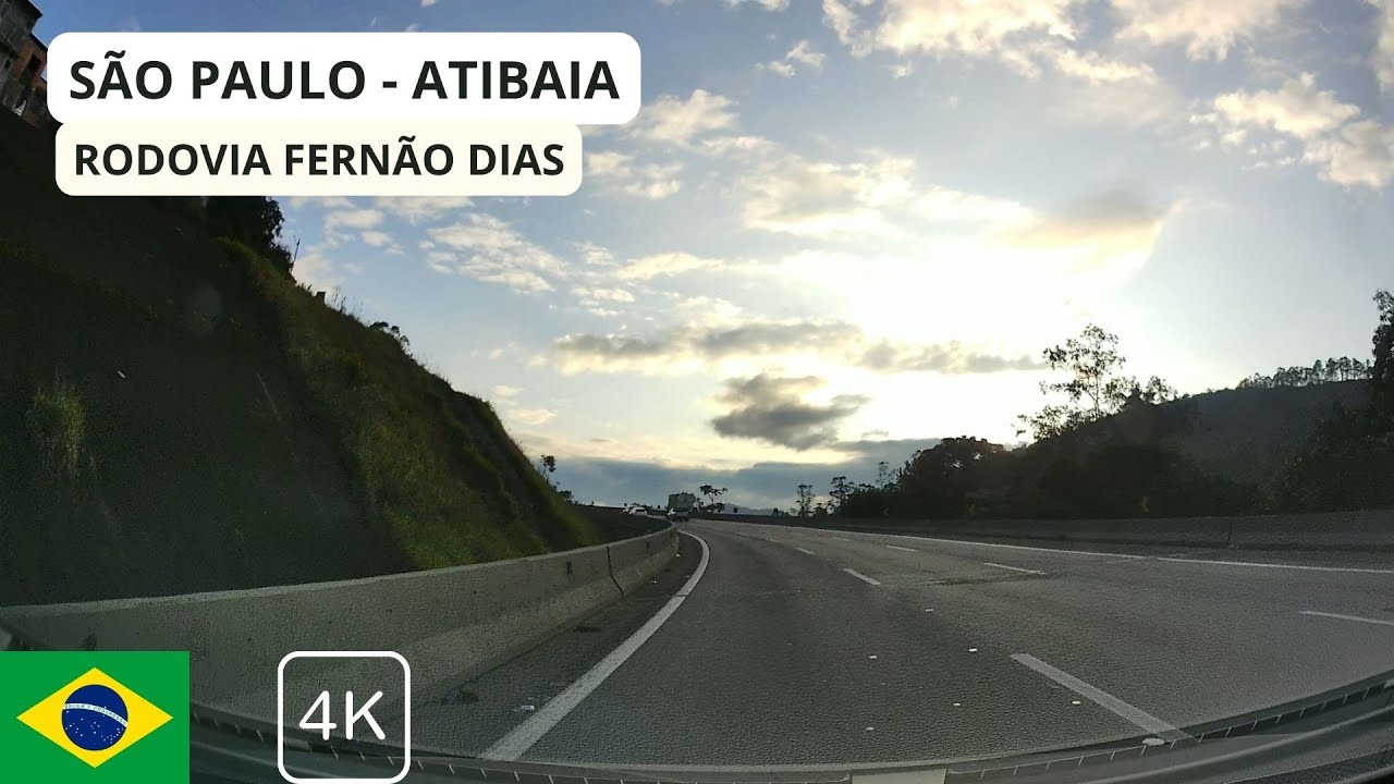 Trajeto São Paulo - Atibaia via Rodovia Fernão Dias [4K]