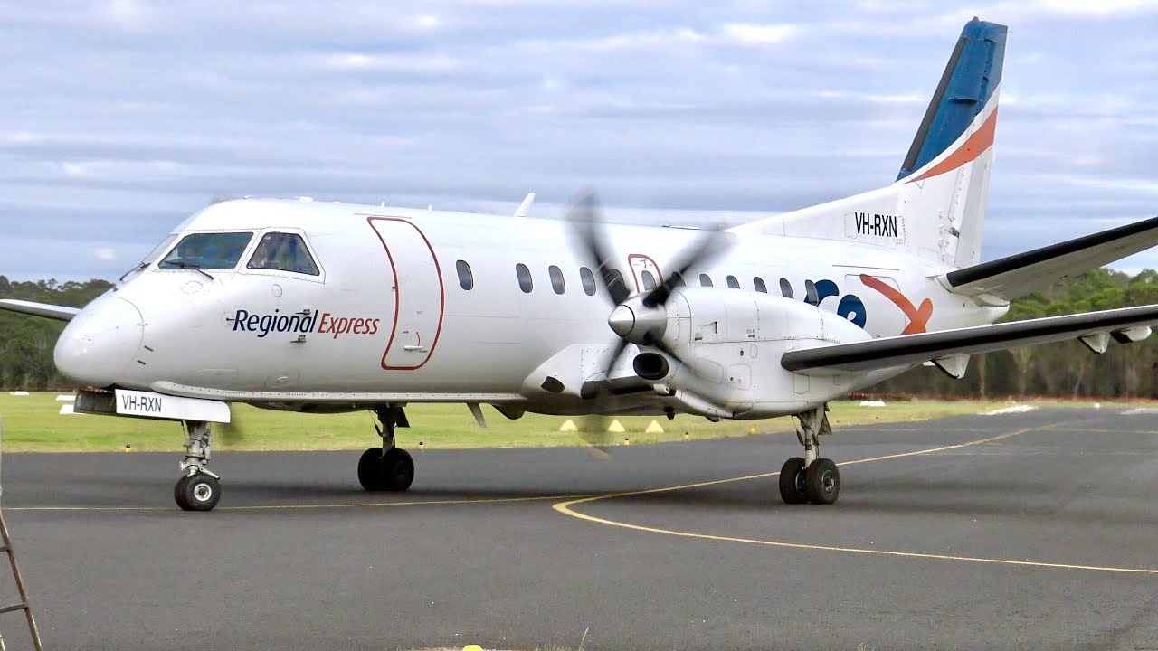Onboard the Saab 340 -  REX Airlines - Moruya - Merimbula - Sydney