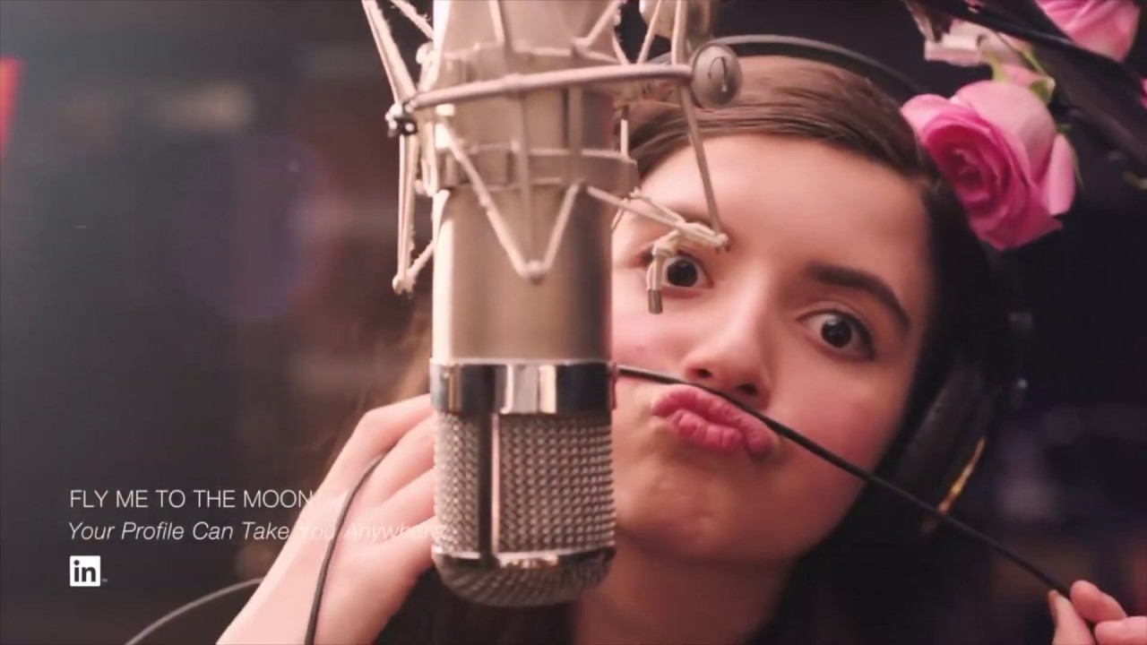 Angelina Jordan behind the scene for recording and filming the music video for Fly me to the monn