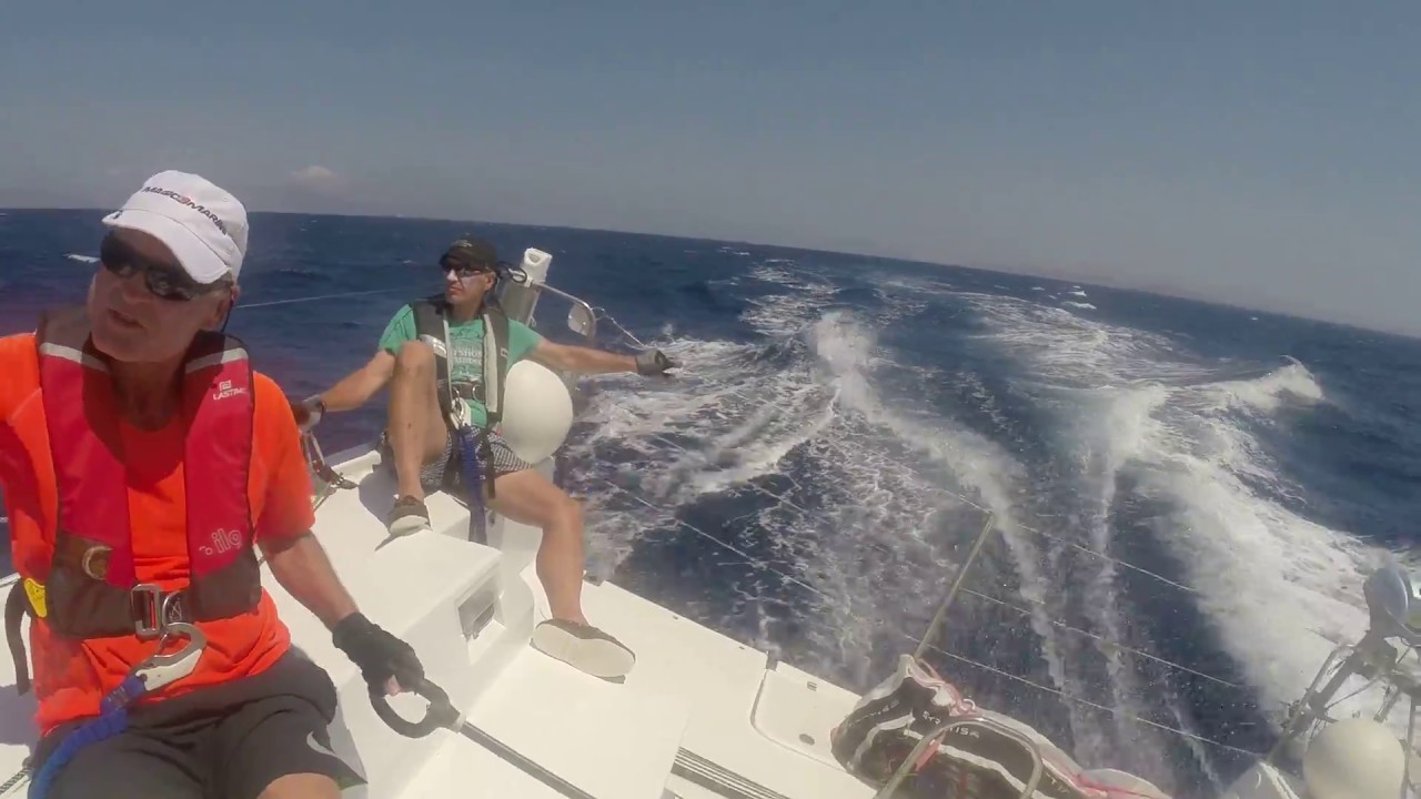 Pogo 12.50 fastsailing 2017 nice downwind greece 30 to 40 knots of wind