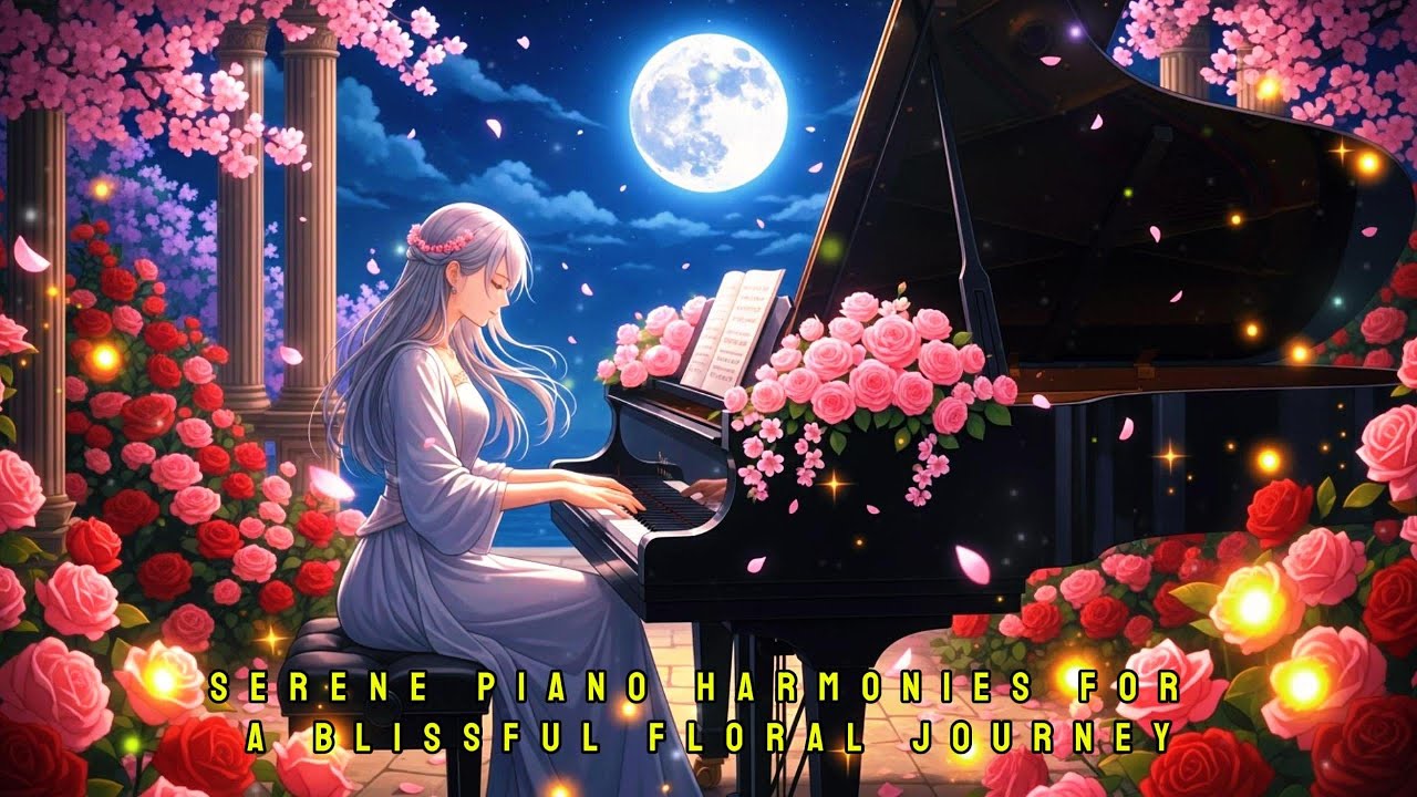 Serene Piano Harmonies for a Blissful Floral Journey