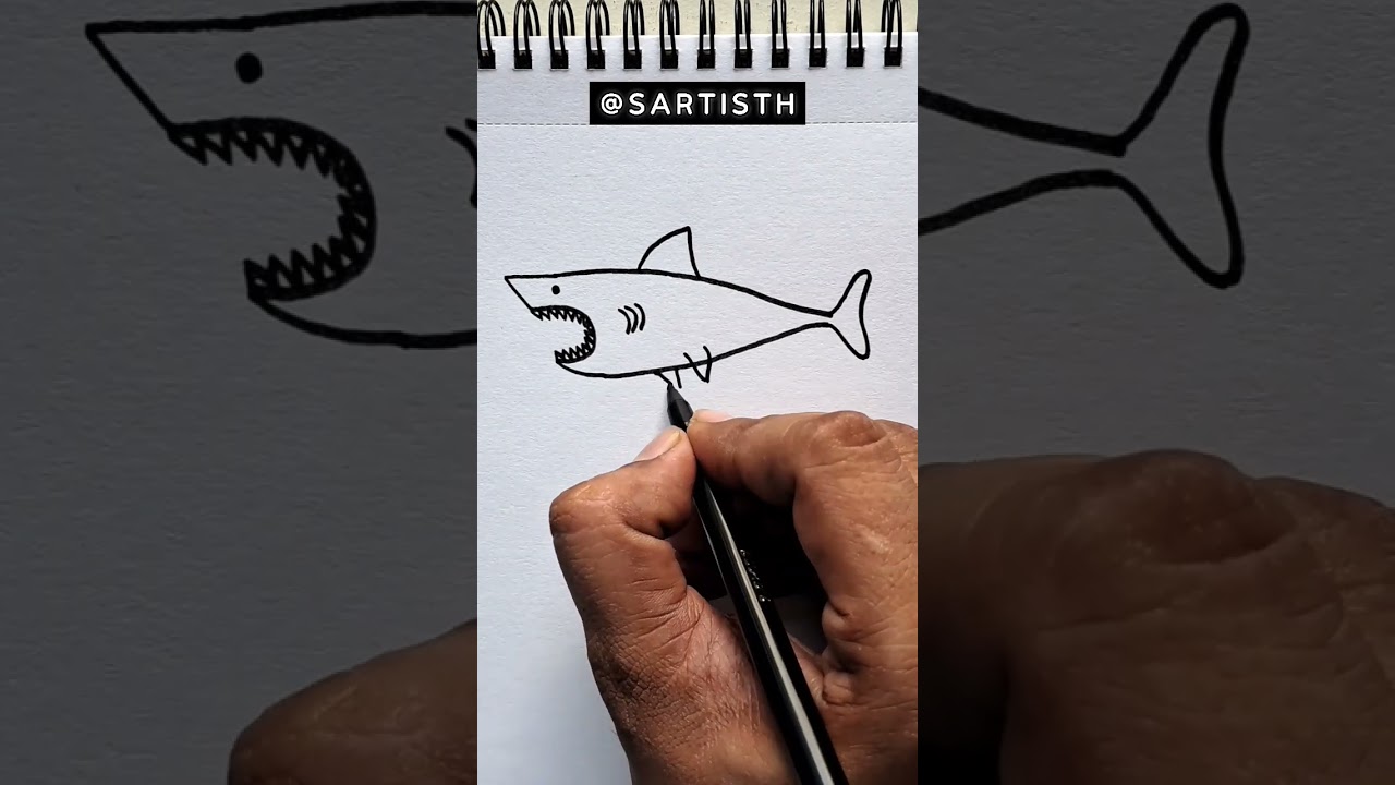 Shark Drawing Easy🦈How to Draw a Shark🦈