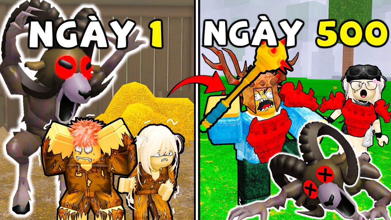 500 ngày CHIẾN ĐẤU cùng CON CỪU ĐIÊN trong UPDATE NÚI LỬA PHẦN 2 | 99 NIGHTS IN THE FOREST ROBLOX