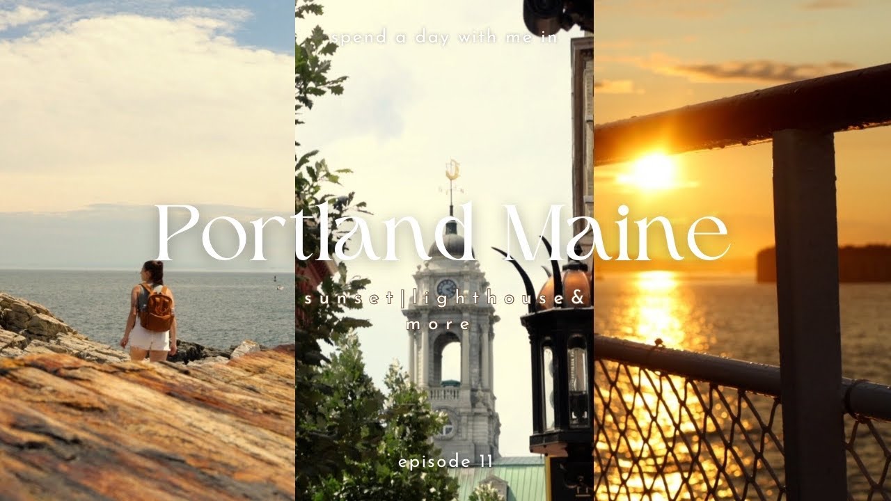 Spend a day exploring Portland Maine ⛴️🌤️| sunset ferry ride, lighthouse, old port, stormy day&more