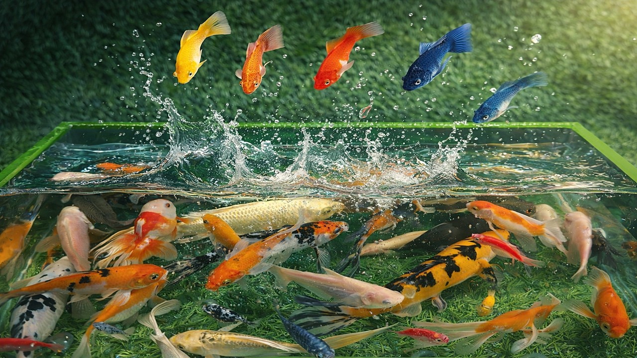 Wonderfull Unboxing Ikan Hias Warna Warni, Ikan Guppy, Ikan Oscar, Ikan Mas Koki, Ikan Koi Slayer