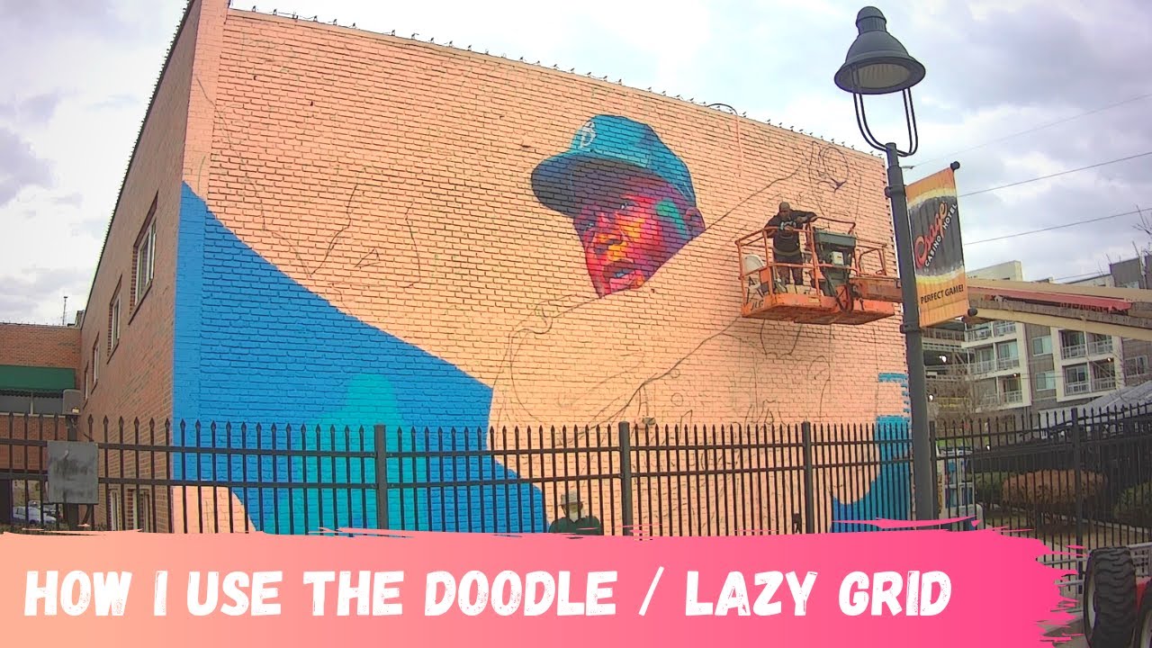 Using the Doodle / Lazy Grid to paint a Jackie Robinson Mural