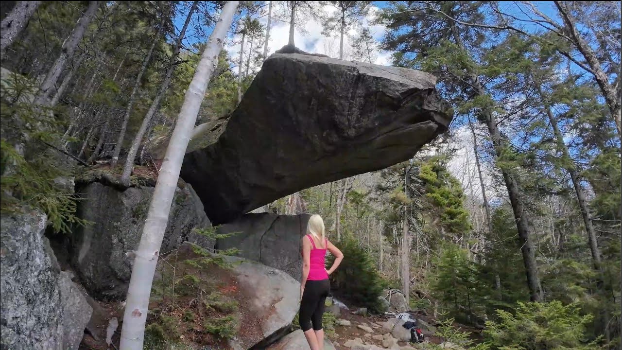 Piazza Rock Amazing Balanced Boulder In Maine!