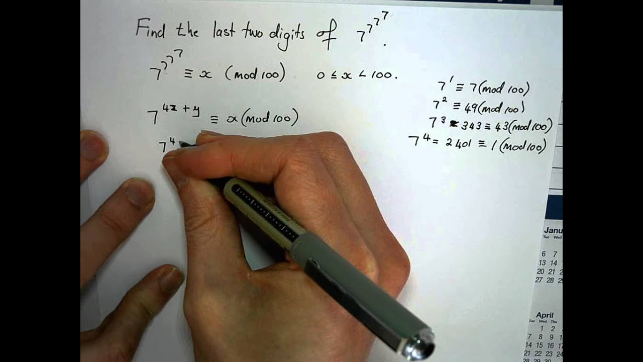 Finding the last two digits of a number using modular artihmetic
