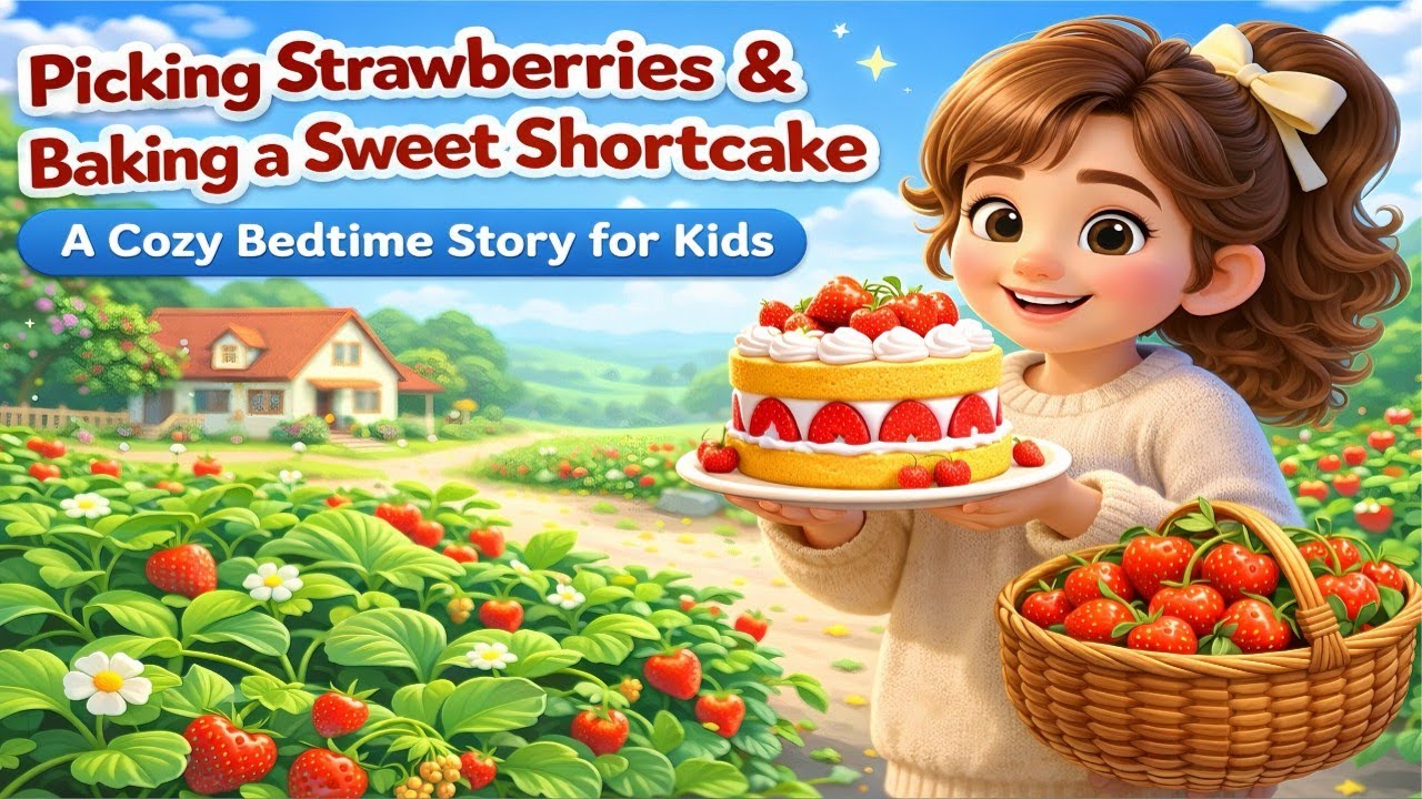 Picking Strawberries and Baking a Sweet ShortcakeA Cozy Bedtime Story for Kids | Books for Kids TV