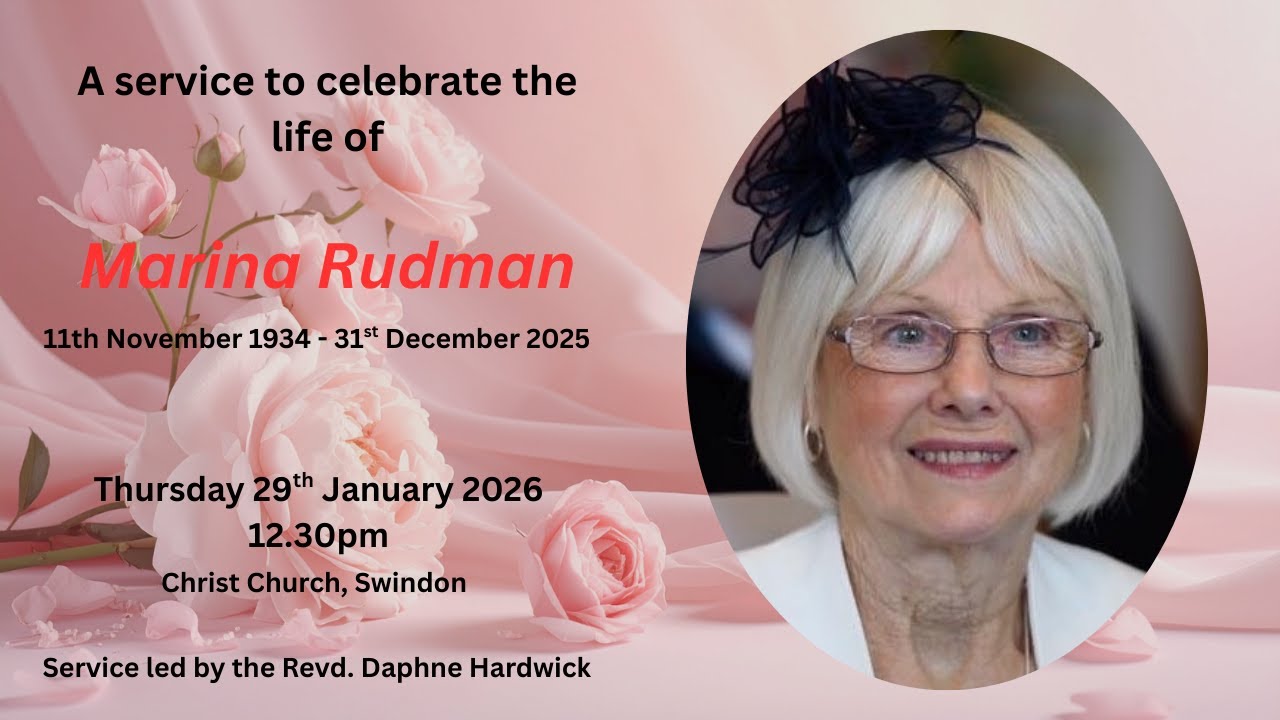 12.30pm Thursday 29th January 2026 - A Service to Celebrate the Life of Marina Rudman