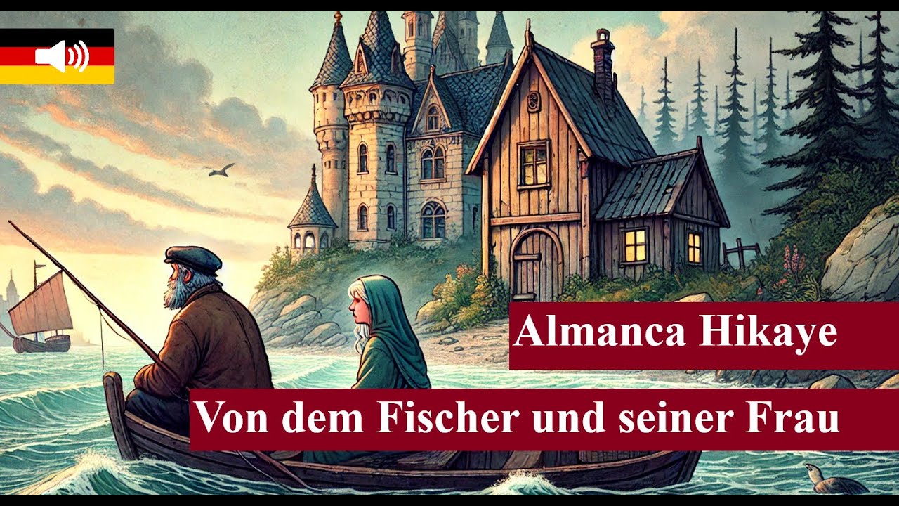Deutsche Geschichte (A2) - Von dem Fischer und seiner Frau (Balık&ccedil;ı ve Karısı) (renkli c&uuml;mlelerle)