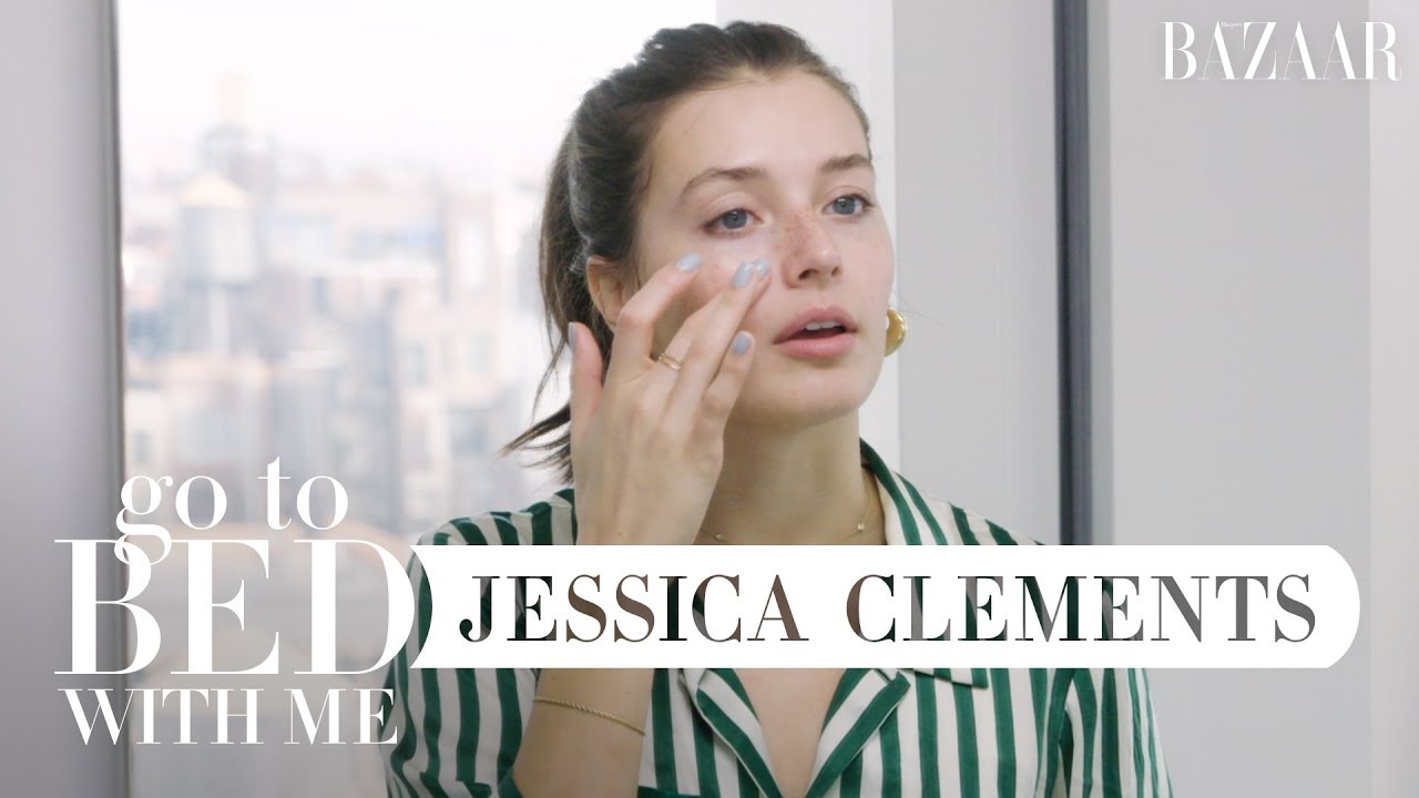 Model Jessica Clements' Nighttime Skincare Routine | Go To Bed With Me | Harper's BAZAAR