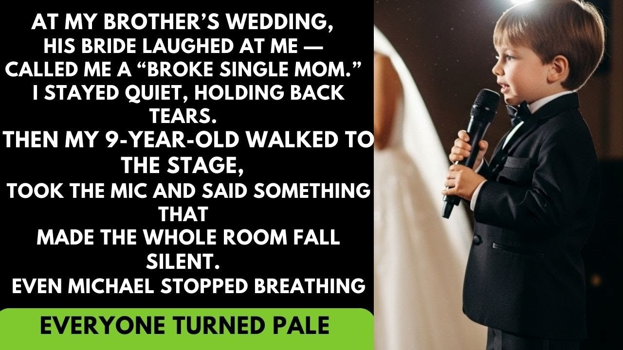 “At My Brother’s Wedding, His Bride Mocked Me—Then My 9-Year-Old Took the Mic and Stunned Everyone”