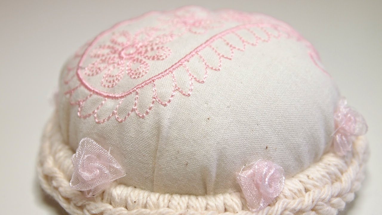 How to Make a Vintage Style Embroidered Pincushion Using an Embroidery Hoop